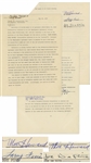 Three Stooges Agreement Signed Regarding the Film Have Rocket, Will Travel -- From May 1960, Signed Twice by Moe & Also Signed by Larry Fine & Joe DeRita -- 5pp. Measures 8.5 x 11 -- Near Fine